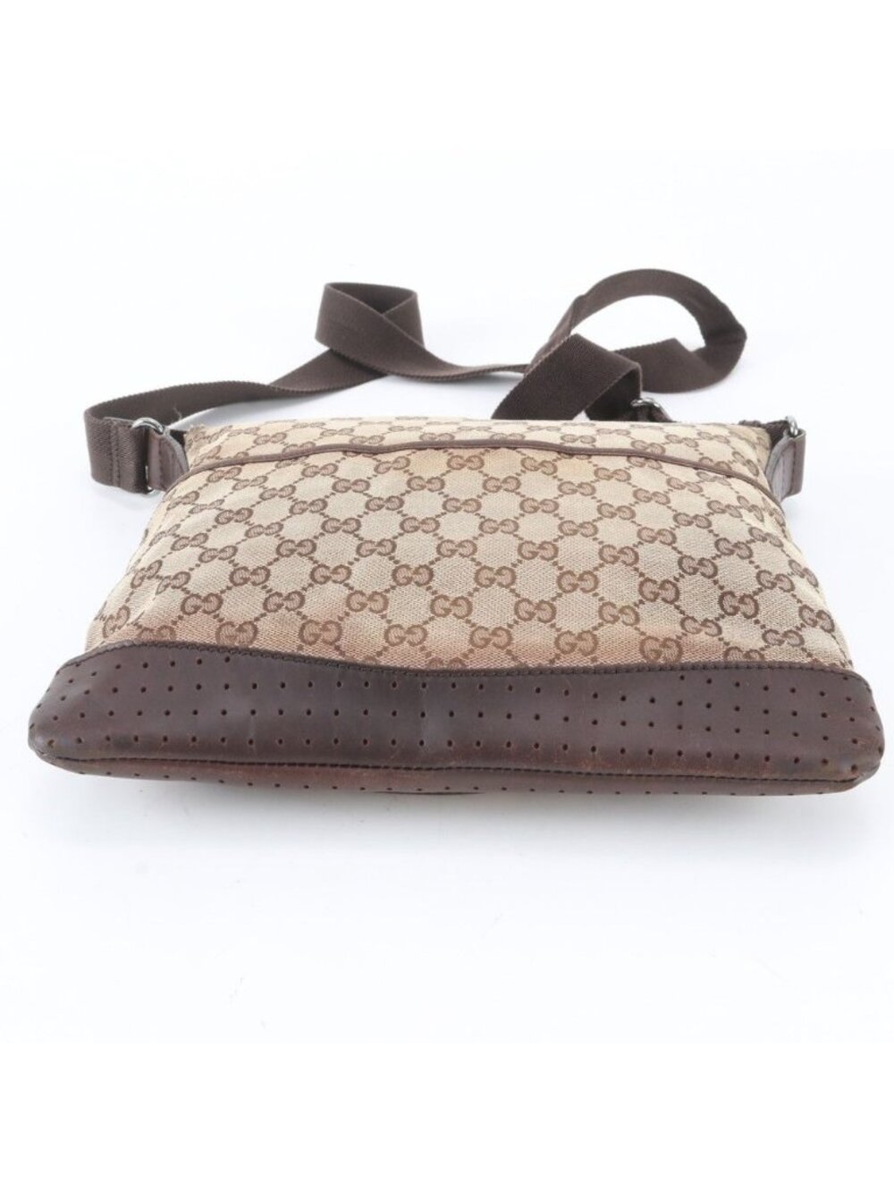 Gucci GG Canvas Leather Shoulder Bag Crossbody Messenger Business - Picture 6 of 11